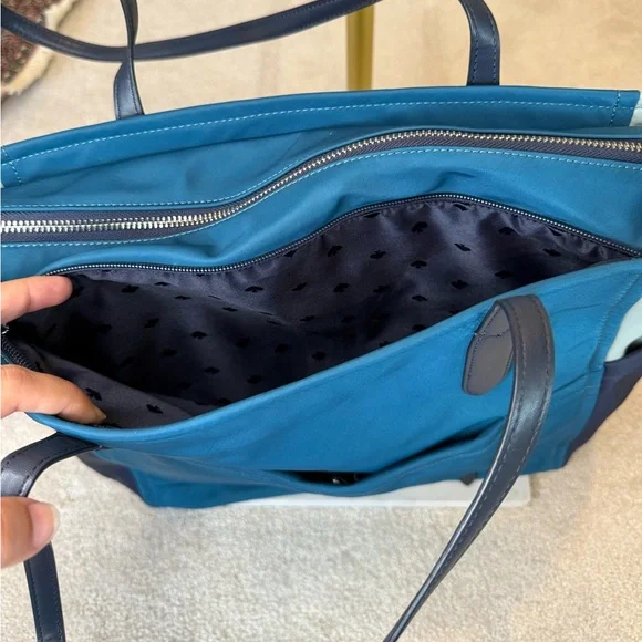 Kate Spade Blue Chelsea Color-block Nylon Large Tote Bag - Picture 7 of 11